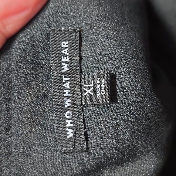 {Who What Wear} Womens Black Brown Animal Print Chiffon Dress - Size XL - Picture 14 of 16